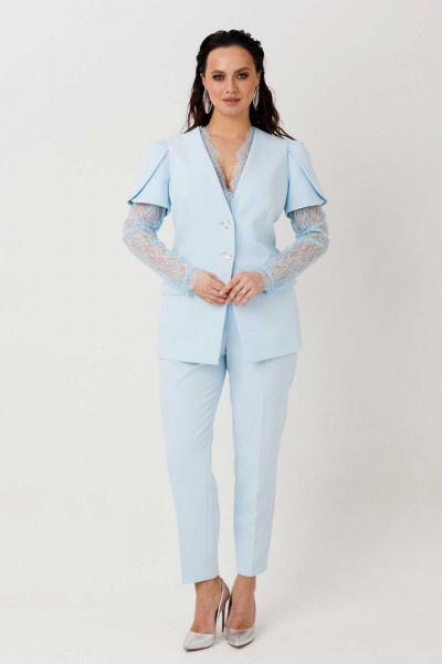Брюки, жакет Mislana 1298 голубой - фото 1