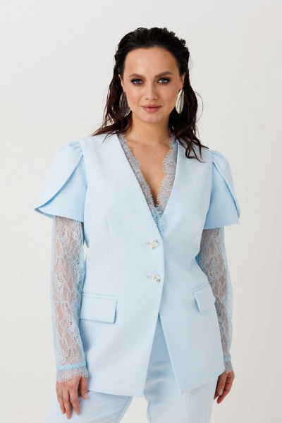 Брюки, жакет Mislana 1298 голубой - фото 4