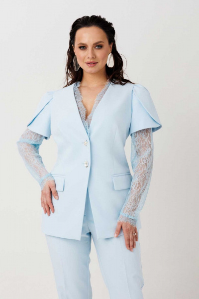 Брюки, жакет Mislana 1298 голубой - фото 2