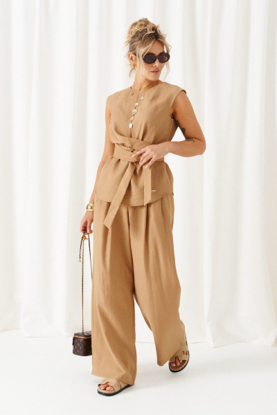 Блуза, брюки Beautiful&Free 6466 бежевый - фото 1