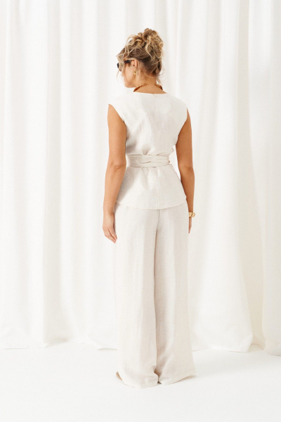 Блуза, брюки Beautiful&Free 6466 молочный - фото 8