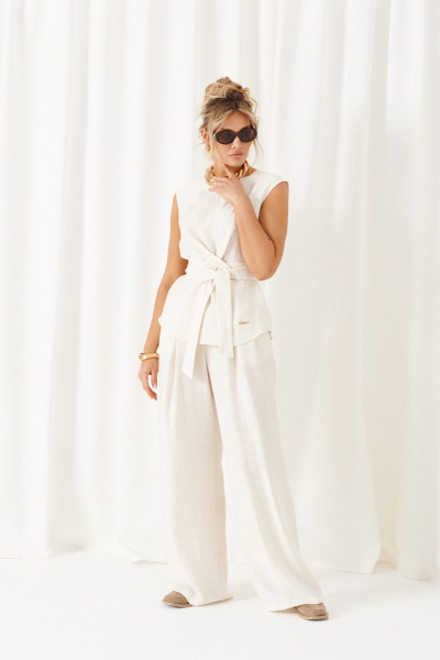 Блуза, брюки Beautiful&Free 6466 молочный - фото 5