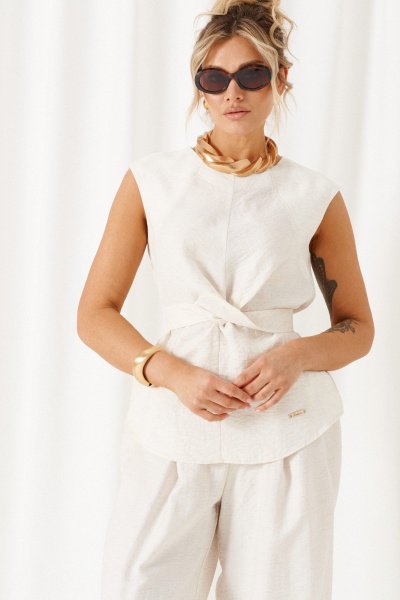 Блуза, брюки Beautiful&Free 6466 молочный - фото 3