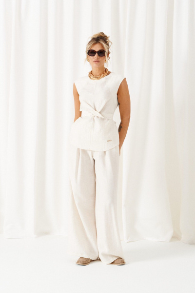 Блуза, брюки Beautiful&Free 6466 молочный - фото 2