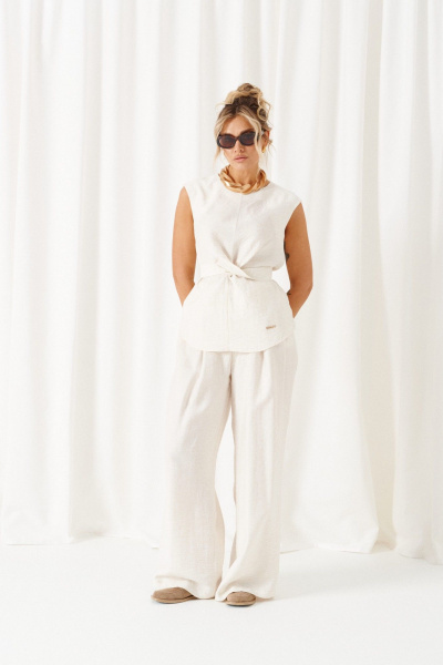 Блуза, брюки Beautiful&Free 6466 молочный - фото 1