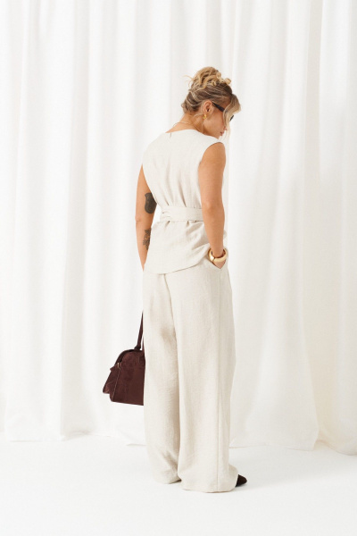 Блуза, брюки Beautiful&Free 6466 песочный - фото 4