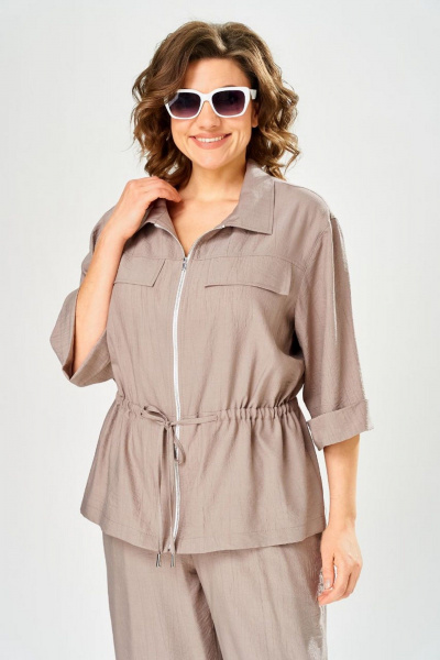 Брюки, жакет БагираАнТа 1111 бежевый - фото 8