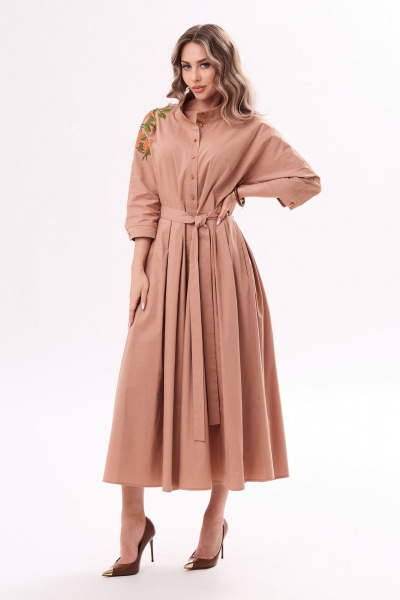 Платье Golden Valley 44355 темно-бежевый - фото 1