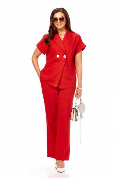 Брюки, жакет Taita plus 2617/2 красный - фото 1