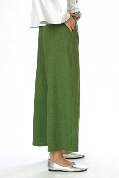 Блуза, брюки Alani Collection 2565 молоко-зелень - фото 8