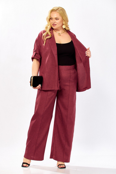 Брюки, жакет Shetti 4081 винный - фото 3