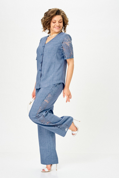 Брюки, жакет Vilena 1151 джинс - фото 13