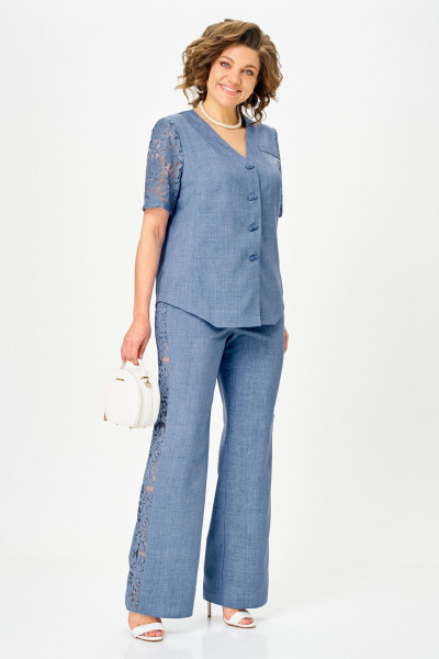 Брюки, жакет Vilena 1151 джинс - фото 11