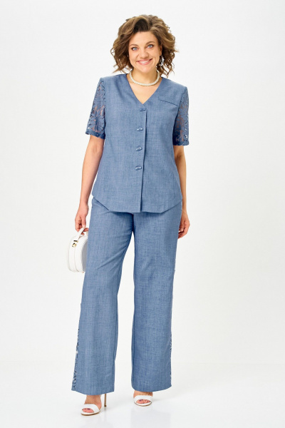 Брюки, жакет Vilena 1151 джинс - фото 10