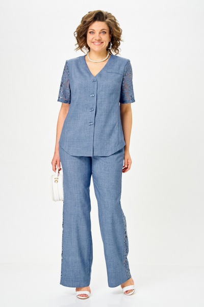 Брюки, жакет Vilena 1151 джинс - фото 8