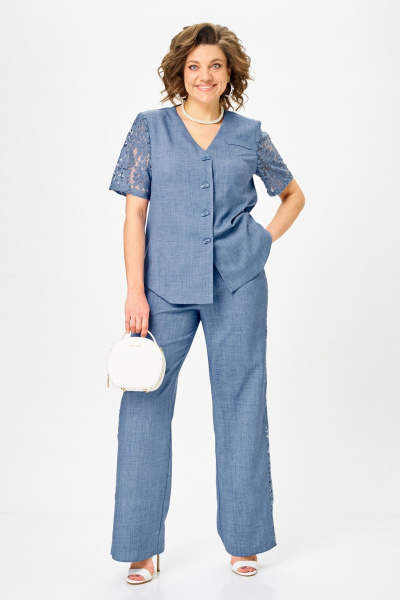 Брюки, жакет Vilena 1151 джинс - фото 7