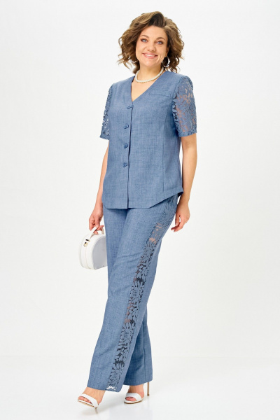 Брюки, жакет Vilena 1151 джинс - фото 6