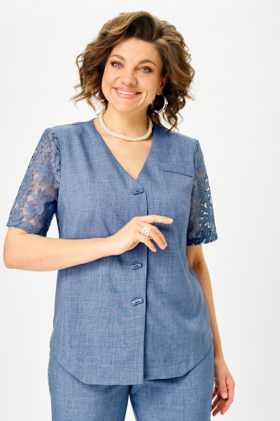 Брюки, жакет Vilena 1151 джинс - фото 3