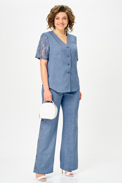 Брюки, жакет Vilena 1151 джинс - фото 1