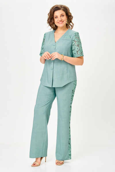 Брюки, жакет Vilena 1151 полынь - фото 13