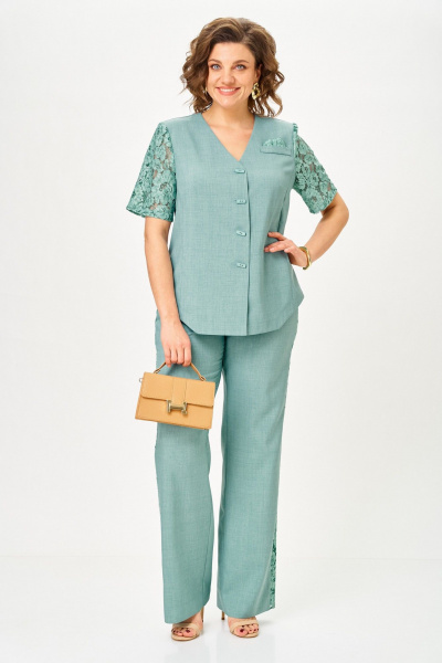 Брюки, жакет Vilena 1151 полынь - фото 12