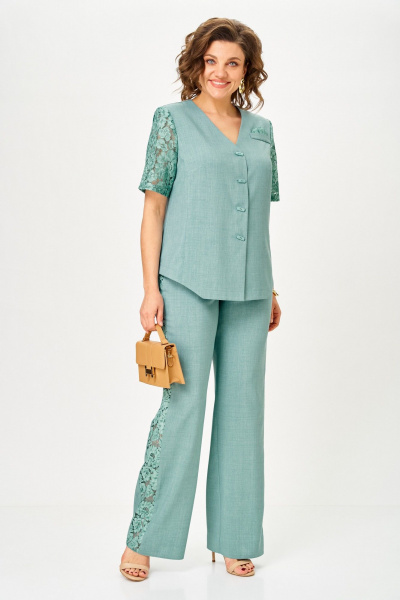 Брюки, жакет Vilena 1151 полынь - фото 11