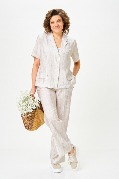 Брюки, жакет Vilena 1170 молочный - фото 8