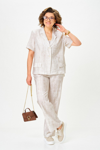 Брюки, жакет Vilena 1170 молочный - фото 6