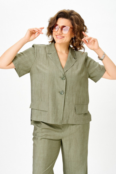 Брюки, жакет Vilena 1170 хаки - фото 12