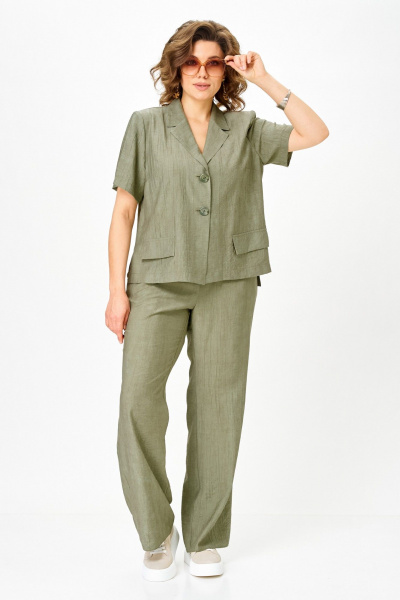 Брюки, жакет Vilena 1170 хаки - фото 9