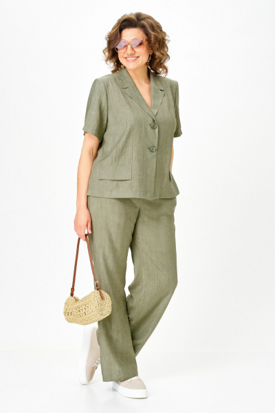 Брюки, жакет Vilena 1170 хаки - фото 8