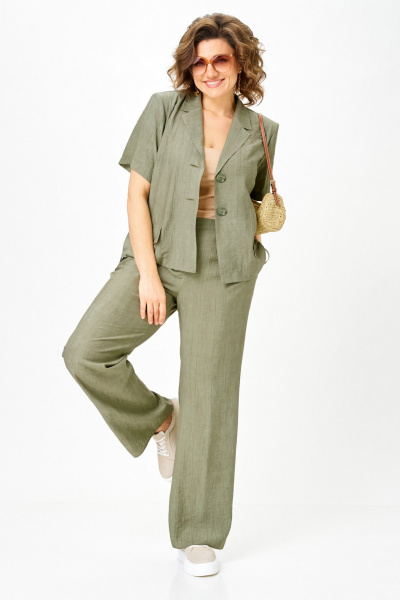 Брюки, жакет Vilena 1170 хаки - фото 7