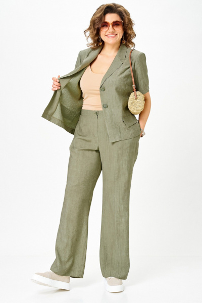 Брюки, жакет Vilena 1170 хаки - фото 6