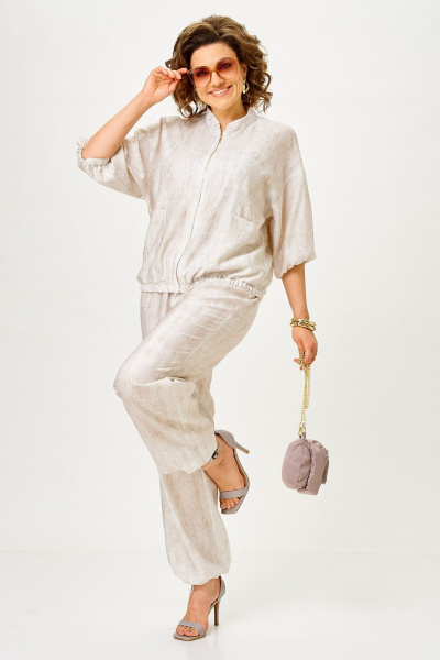 Брюки, жакет Vilena 1173 молочный - фото 8