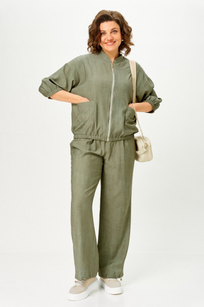 Брюки, жакет Vilena 1173 хаки - фото 12