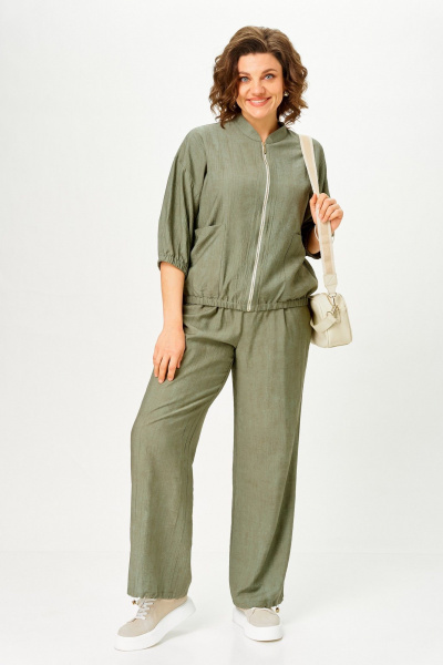 Брюки, жакет Vilena 1173 хаки - фото 11