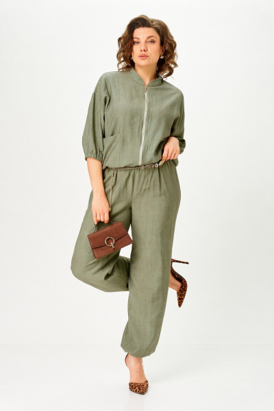 Брюки, жакет Vilena 1173 хаки - фото 6