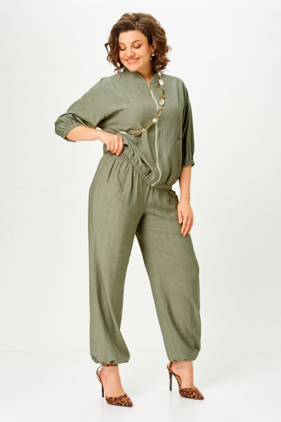 Брюки, жакет Vilena 1173 хаки - фото 5