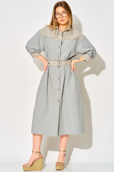 Платье Laikony L-434 серо-голубой - фото 4