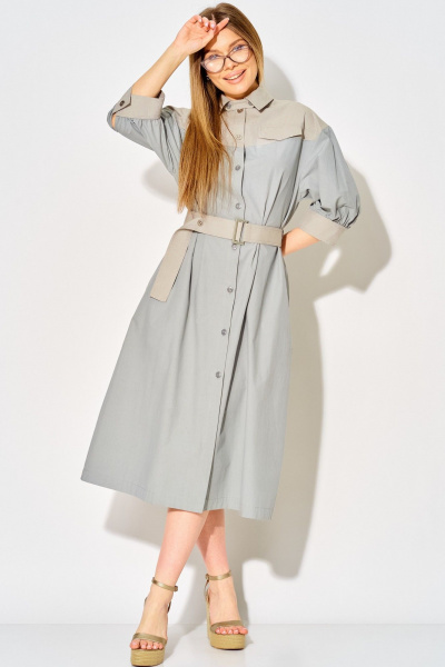 Платье Laikony L-434 серо-голубой - фото 5