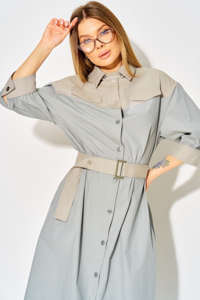 Платье Laikony L-434 серо-голубой - фото 8