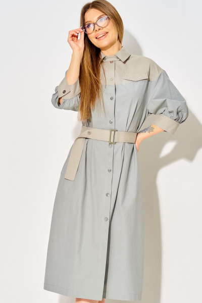 Платье Laikony L-434 серо-голубой - фото 7