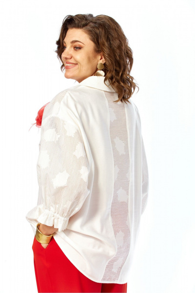 Блуза, брюки Ольга Стиль С-1018 красный - фото 2