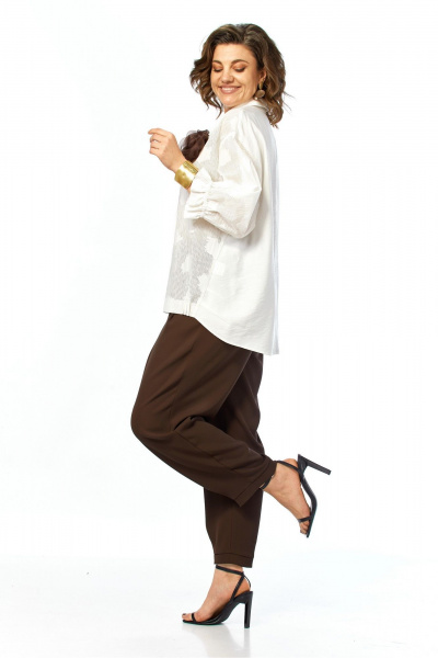 Блуза, брюки Ольга Стиль С-1018 шоколадный - фото 8