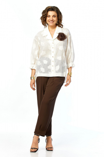 Блуза, брюки Ольга Стиль С-1018 шоколадный - фото 6