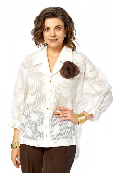 Блуза, брюки Ольга Стиль С-1018 шоколадный - фото 3