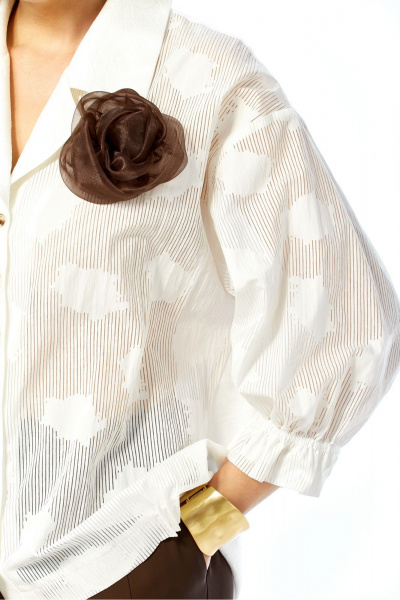 Блуза, брюки Ольга Стиль С-1018 шоколадный - фото 2