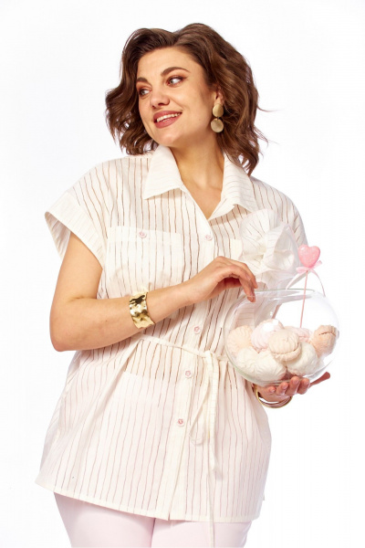 Блуза, брюки Ольга Стиль С-1029 розовый - фото 11