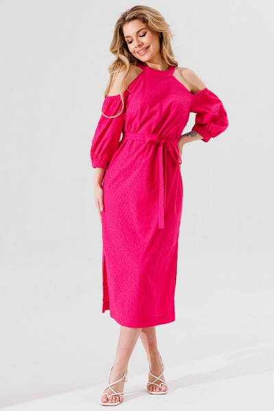 Платье Faufilure С1268 розовый - фото 2