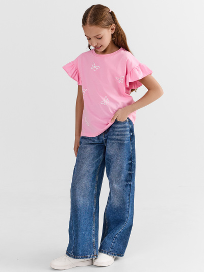 Футболка Mark Formelle 117950/25-41078П-0-3 розовый_печать_1сл_аппликация_из_страз_полочка - фото 1